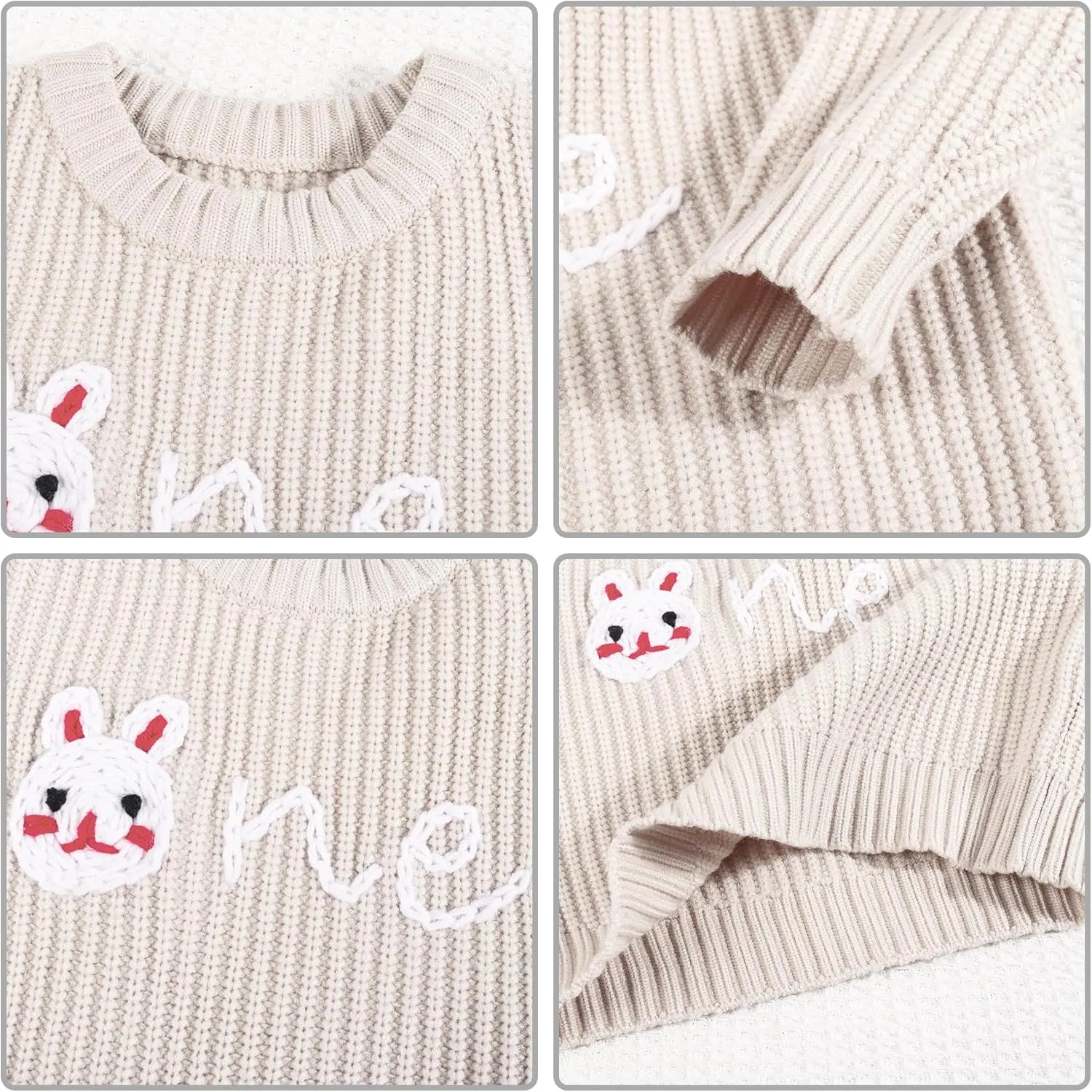 1st First Birthday Outfit Girl Boy One Sweater Embroidery Knit Pullover Fall Winter Clothes with Baby Gift Bag