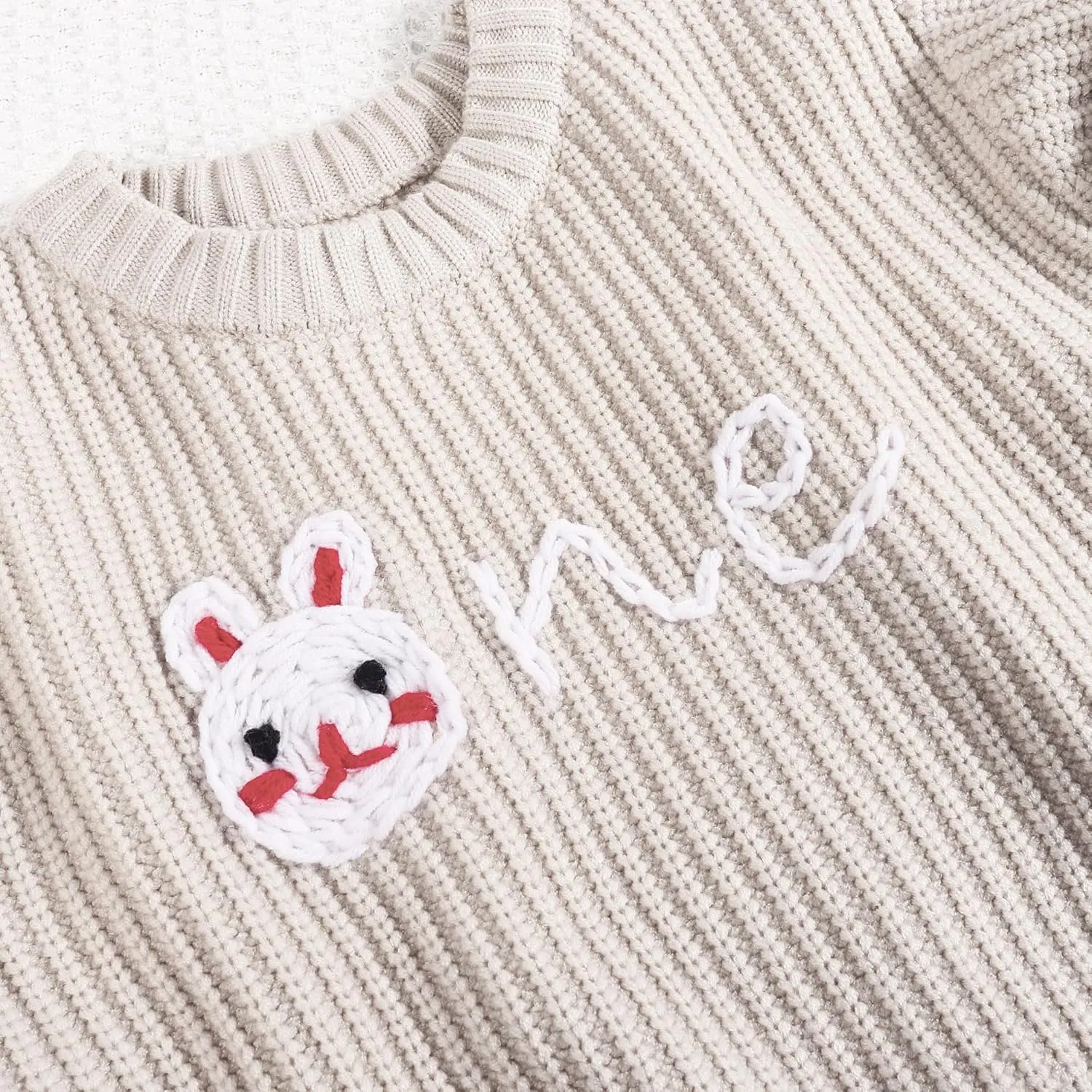 1st First Birthday Outfit Girl Boy One Sweater Embroidery Knit Pullover Fall Winter Clothes with Baby Gift Bag