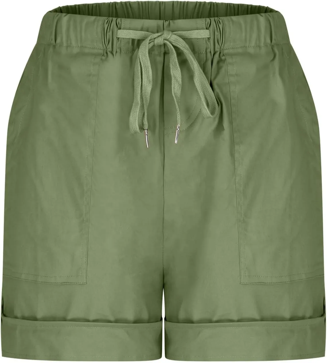 2025 Women's Cargo Shorts Casual Summer Elastic High Waisted Shorts Athletic Hiking Outdoor Outfits with Pockets