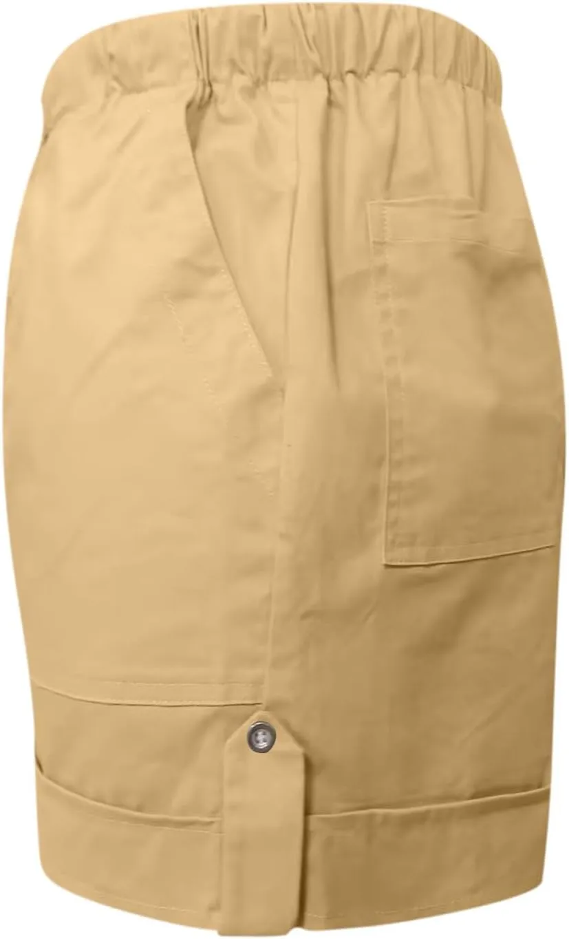 2025 Women's Cargo Shorts Casual Summer Elastic High Waisted Shorts Athletic Hiking Outdoor Outfits with Pockets