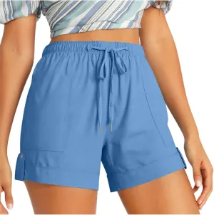 2025 Women's Cargo Shorts Casual Summer Elastic High Waisted Shorts Athletic Hiking Outdoor Outfits with Pockets
