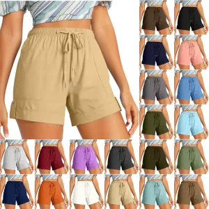2025 Women's Cargo Shorts Casual Summer Elastic High Waisted Shorts Athletic Hiking Outdoor Outfits with Pockets