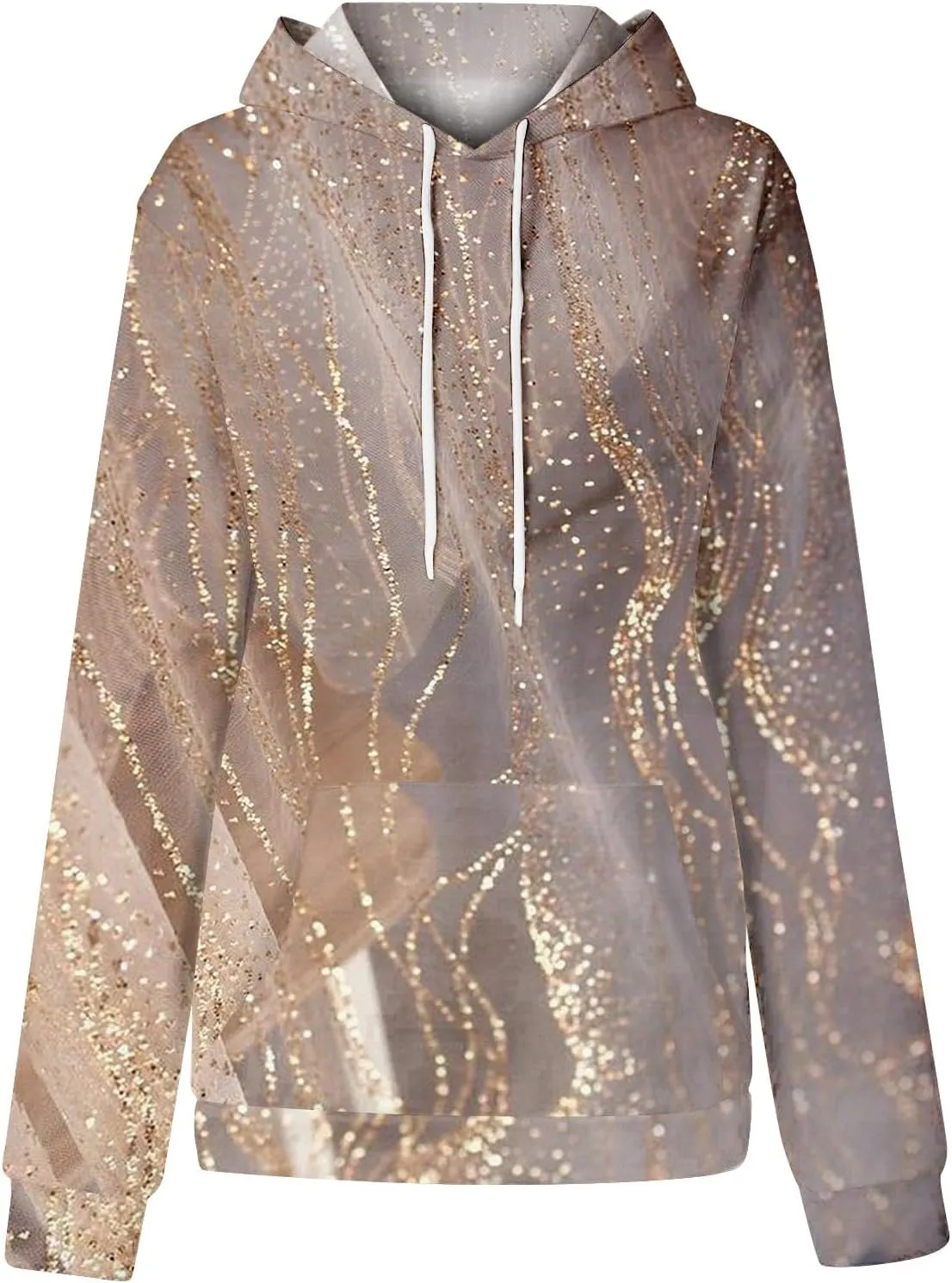ADHOWBEW Oversized Sweatshirt for Women Fashion Y2k Graphic Drawstring Hoodies Sweaters