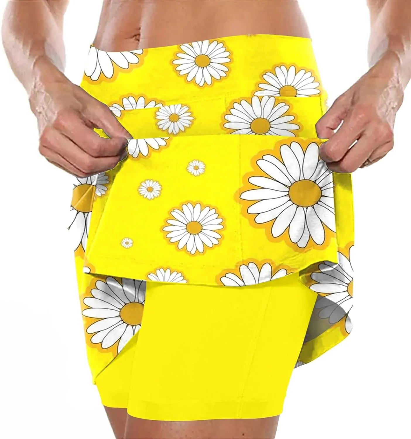 aihihe Golf Skirts for Women with Shorts Pink Dress Shorts Black Cotton Linen Skirt Women