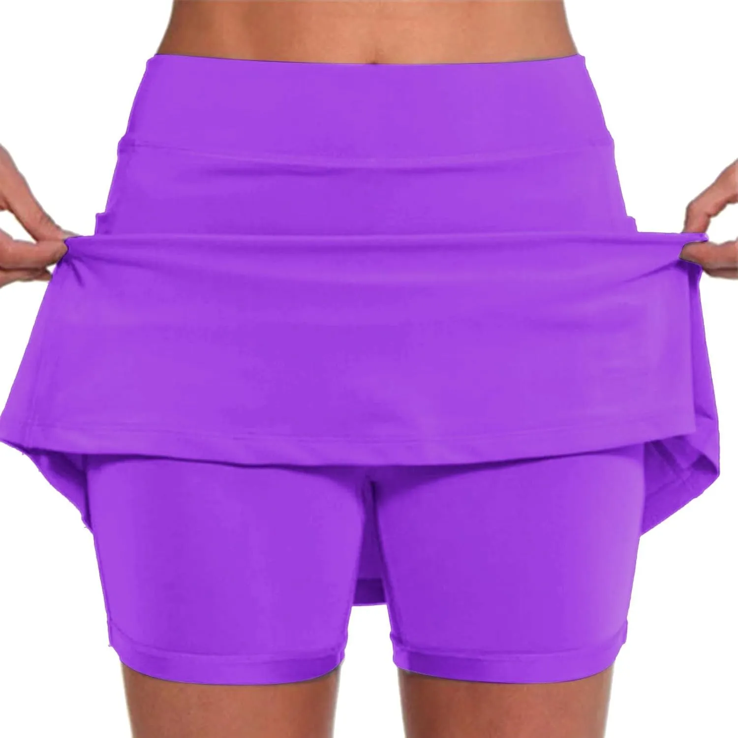aihihe Golf Skirts for Women with Shorts Pink Dress Shorts Black Cotton Linen Skirt Women