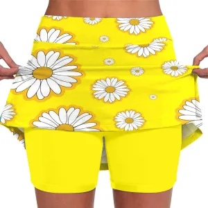 aihihe Golf Skirts for Women with Shorts Pink Dress Shorts Black Cotton Linen Skirt Women