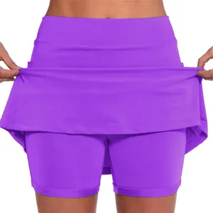aihihe Golf Skirts for Women with Shorts Pink Dress Shorts Black Cotton Linen Skirt Women