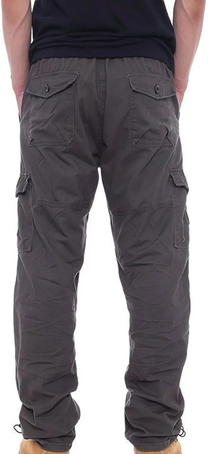 Aymnlox Mens Tactical Cargo Pants Casual Loose Fit Outdoor Sweatpants with Multiple Pockets Pants Straight Leg Workout Pants