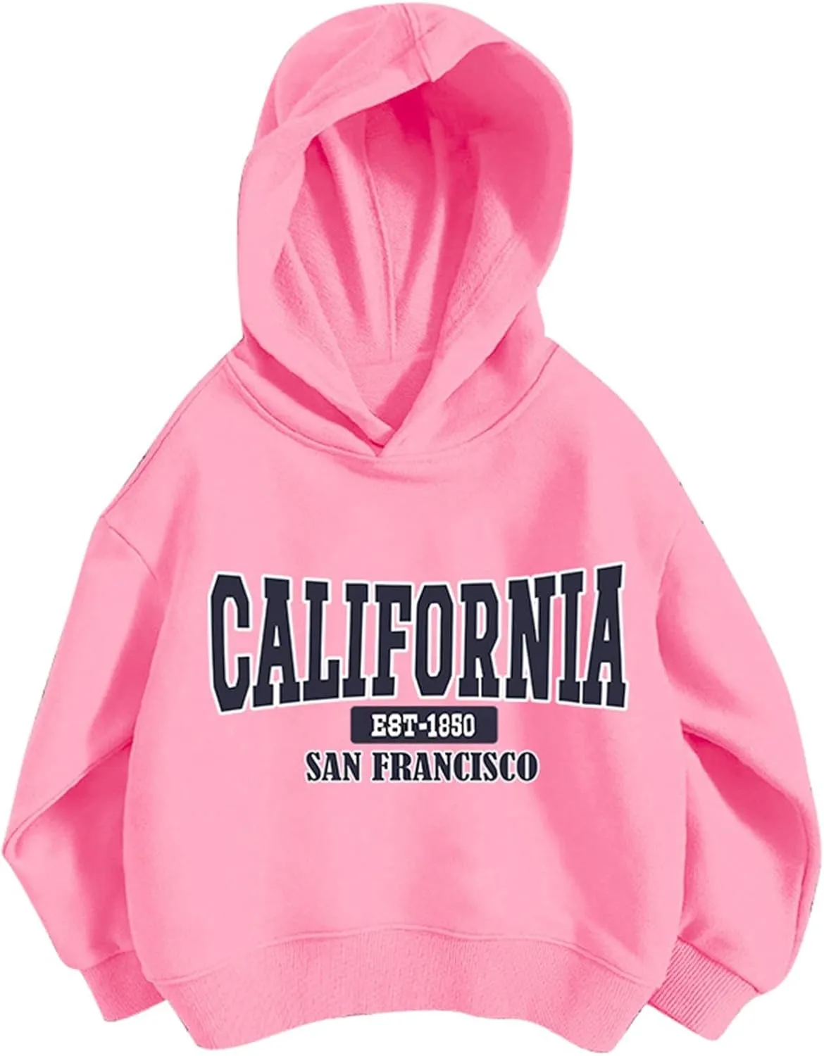California Hoodies for Girls Graphic Letter Print Pullover Oversized Sweatshirts Long Sleeve Casual Loose Tops Preppy Clothes