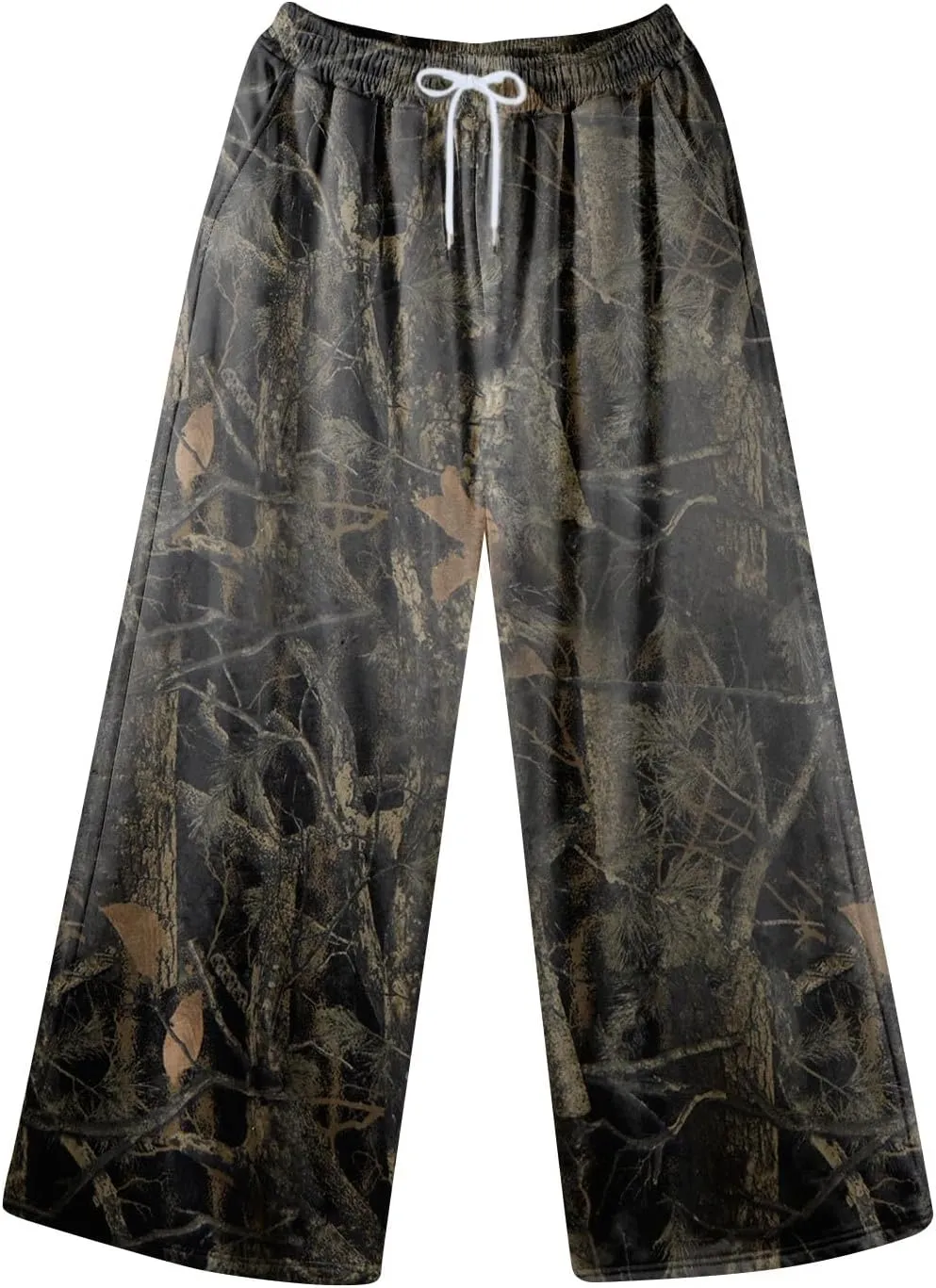 Camo Pants Women High Straight Wide Leg Waist Pant Drape Fashion Loose Trousers Business Casual Camouflage Work Pants