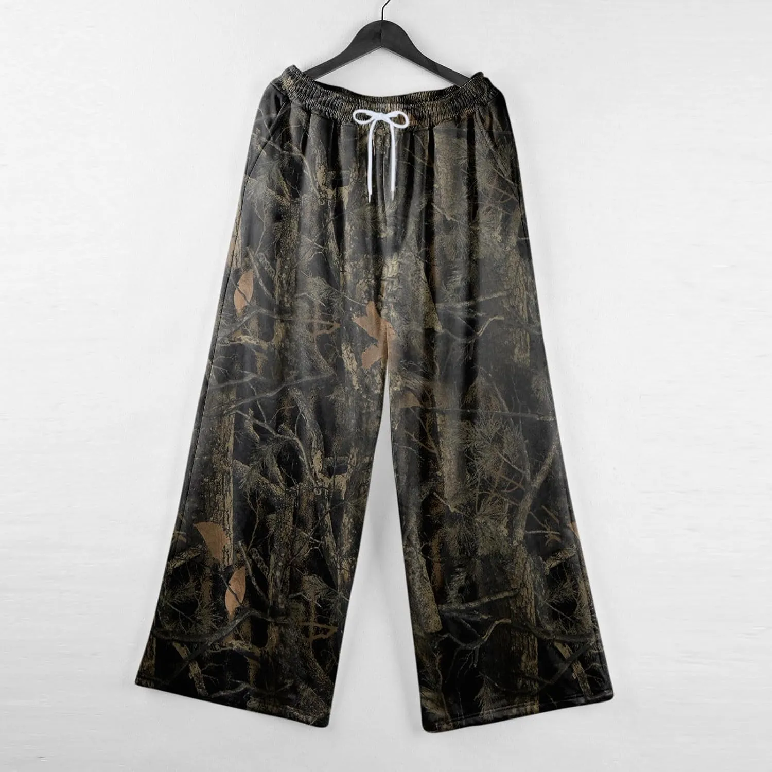Camo Pants Women High Straight Wide Leg Waist Pant Drape Fashion Loose Trousers Business Casual Camouflage Work Pants