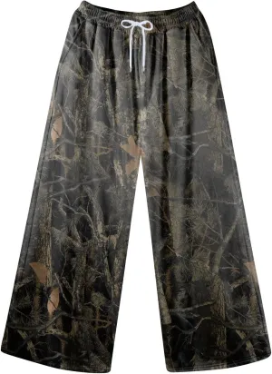 Camo Pants Women High Straight Wide Leg Waist Pant Drape Fashion Loose Trousers Business Casual Camouflage Work Pants