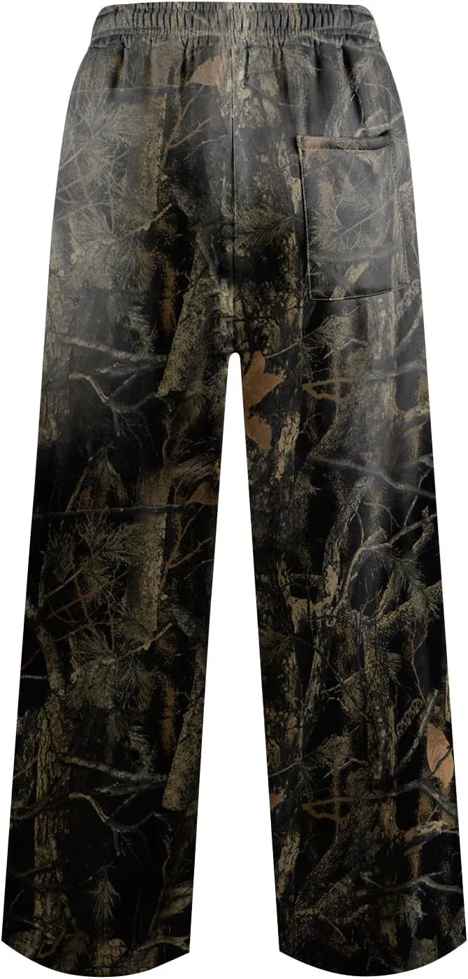 Camo Pants Women High Straight Wide Leg Waist Pant Drape Fashion Loose Trousers Business Casual Camouflage Work Pants