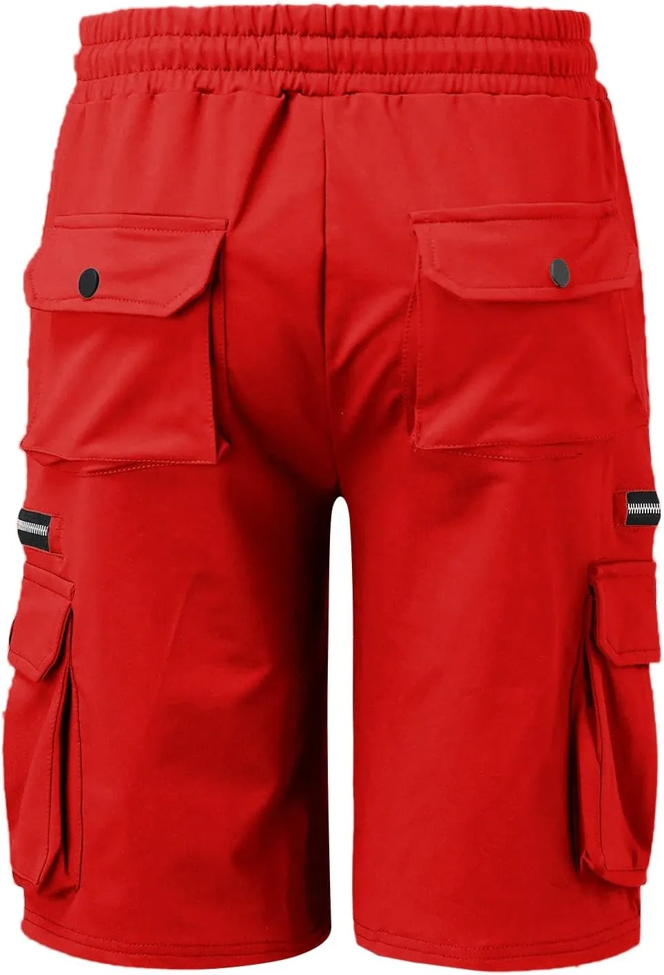 Cargo Shorts for Men Loose Fit Elastic Waist Drawstring Casual Work Shorts with Multi Pockets Twill Outdoor Hiking Shorts