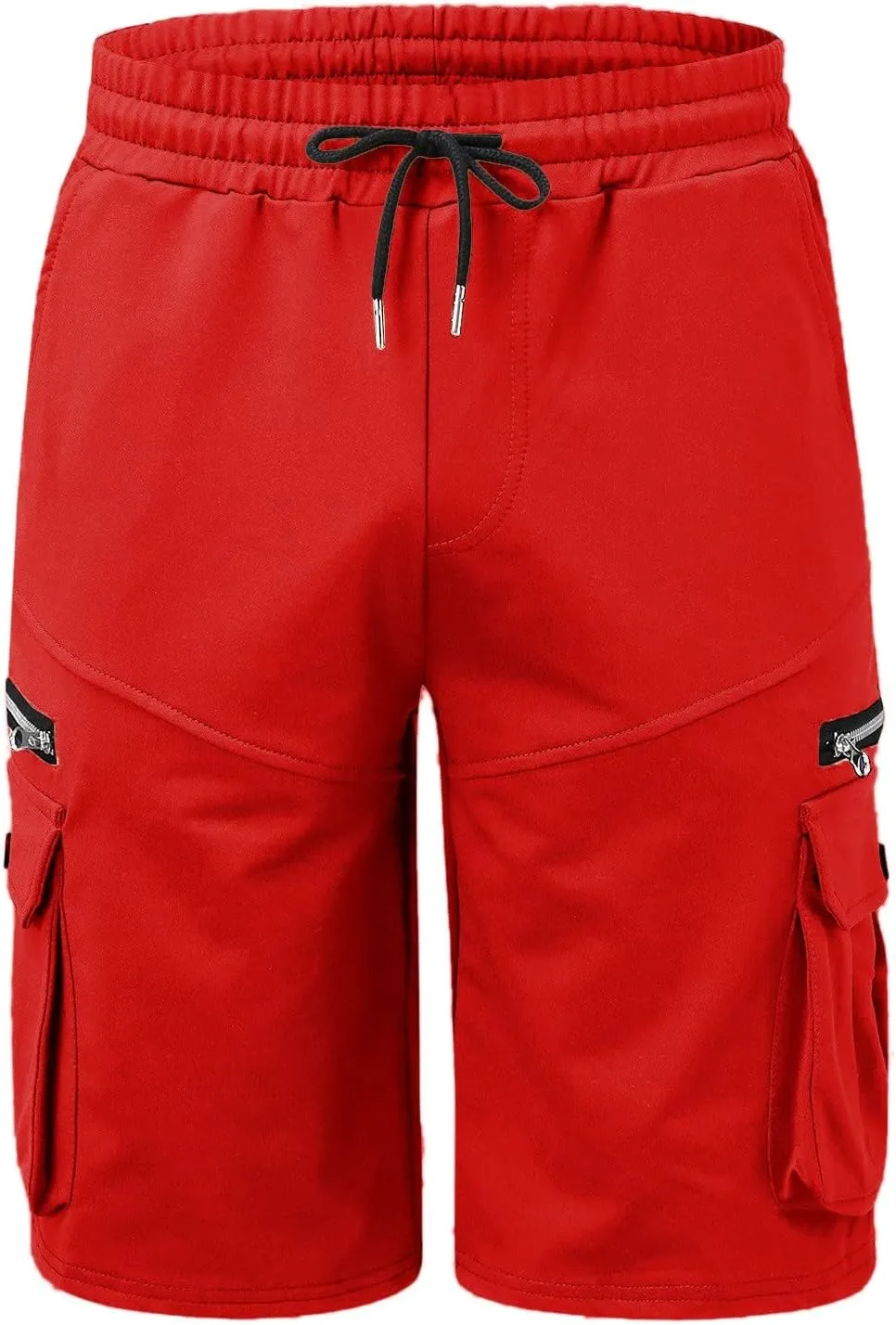 Cargo Shorts for Men Loose Fit Elastic Waist Drawstring Casual Work Shorts with Multi Pockets Twill Outdoor Hiking Shorts