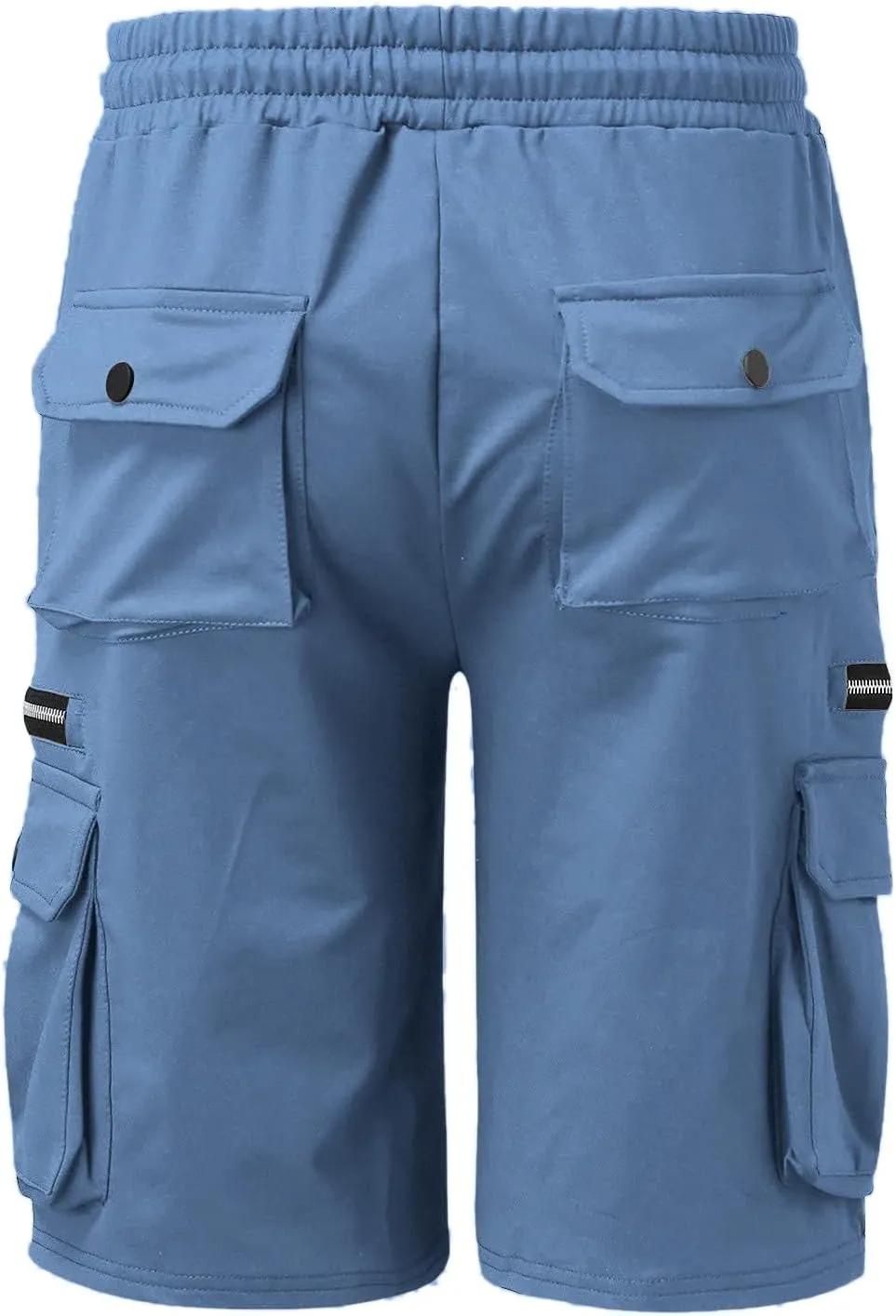 Cargo Shorts for Men Loose Fit Elastic Waist Drawstring Casual Work Shorts with Multi Pockets Twill Outdoor Hiking Shorts