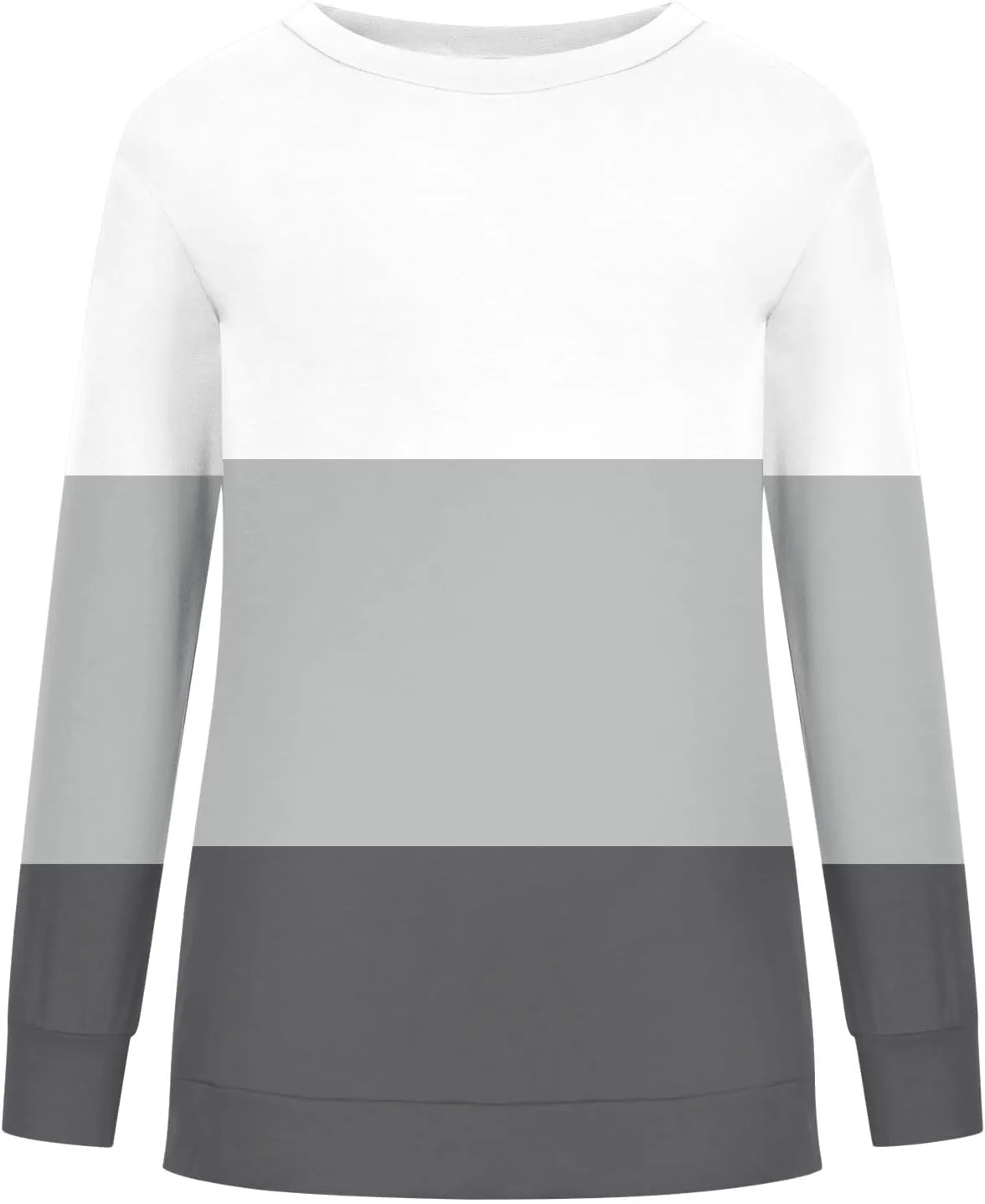 Ceboyel Women Crewneck Sweatshirts 2023 Color Block Pullover Long Sleeve Shirts Loose Fit Fall Fashion Clothing