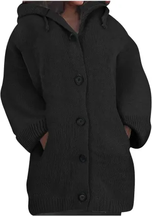 ChicCrate Fall Sweaters for Women Trendy Chunky Knit Open Front Cardigan Button Down Long Sleeve Shirt Loose Plus Size Tops