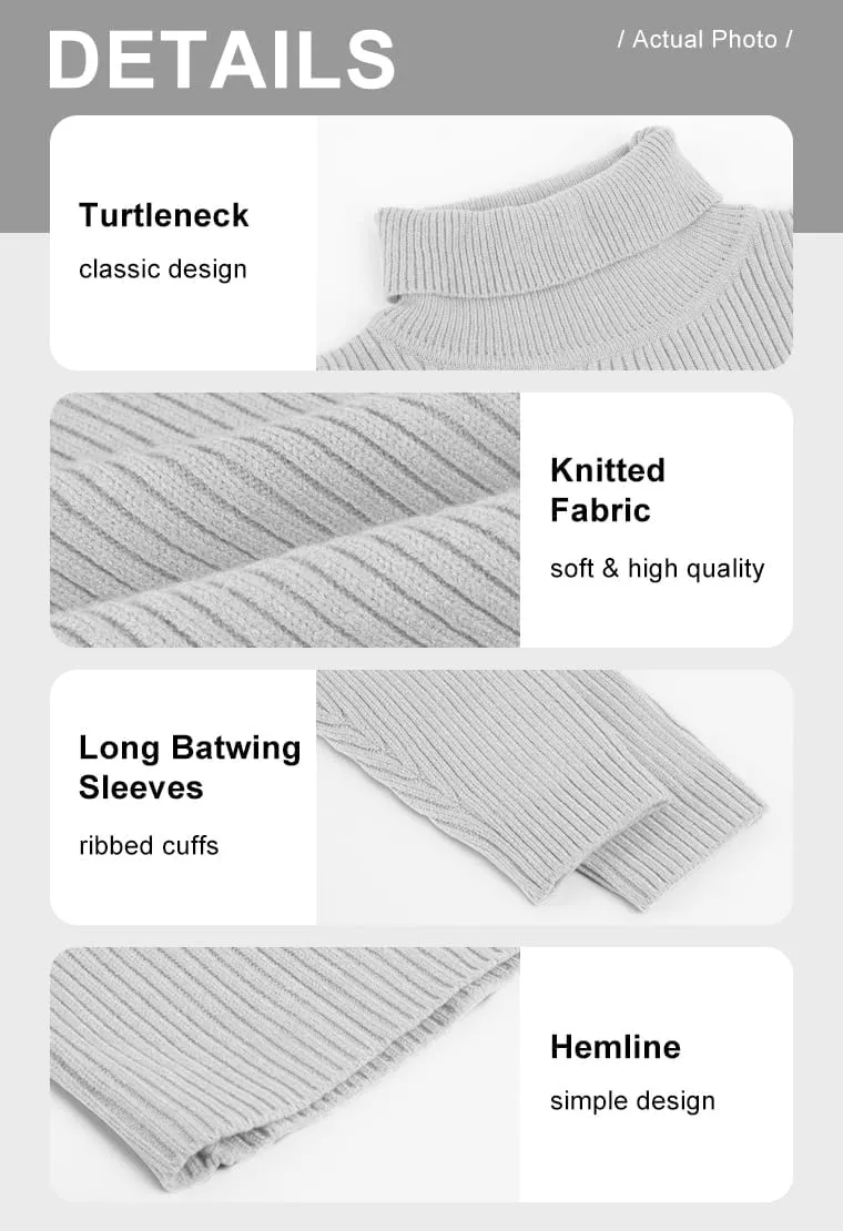 chouyatou Women's Chunky 2 Piece Outfits Turtleneck Knit Sweater and Maxi Bodycon Skirt Sets