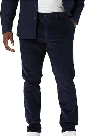 Corduroy Business Pants for Men Slim Fit Stretchy Button Down Straight-Leg Stylish Pant Casual Workout Dress Trousers