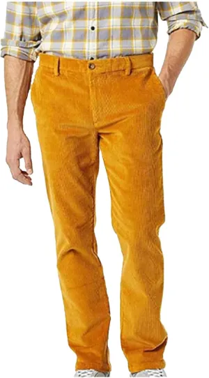 Corduroy Business Pants for Men Slim Fit Stretchy Button Down Straight-Leg Stylish Pant Casual Workout Dress Trousers