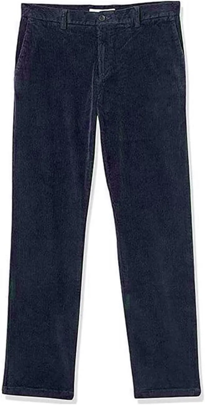 Corduroy Business Pants for Men Slim Fit Stretchy Button Down Straight-Leg Stylish Pant Casual Workout Dress Trousers