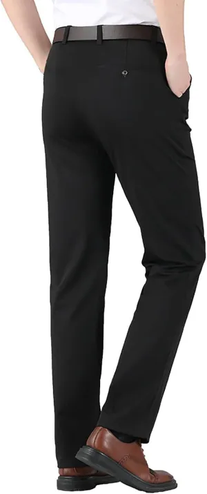 CRNTCEM Mens Straight Chino Pants Slim Fit Work Dress Pants Summer Thin Casual Sports Golf Trousers Soft Business Suit Pants