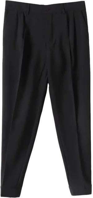 CRNTCEM Straight Anckle Pants for Men Flat-Front Casual Formal Dress Pants 2023 Spring Fall Business Work Cropped Trousers