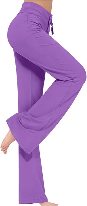 Crossover Flare Leggings for Women High Waist V Cross Bootcut Bell Bottoms Workout Flared Yoga Pants with Pocket