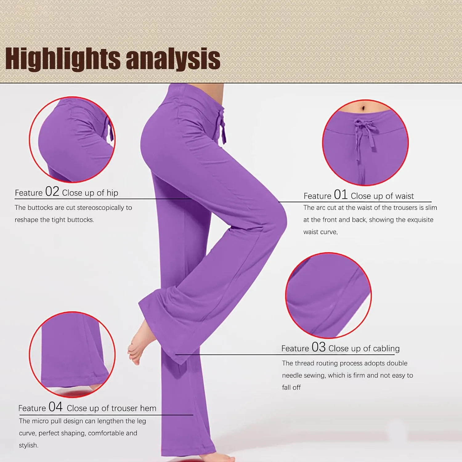 Crossover Flare Leggings for Women High Waist V Cross Bootcut Bell Bottoms Workout Flared Yoga Pants with Pocket