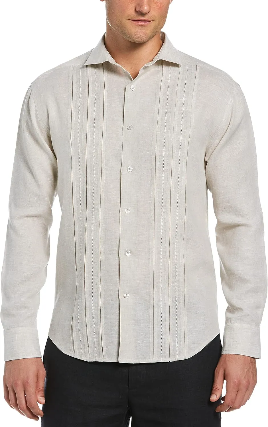 Cubavera Men's Long Sleeve Triple Tuck Emb Shirt