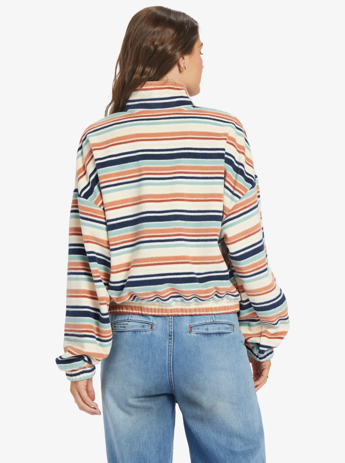 Dawn To Dusk Full Zip Fleece - Blue Surf Blanket Stripe