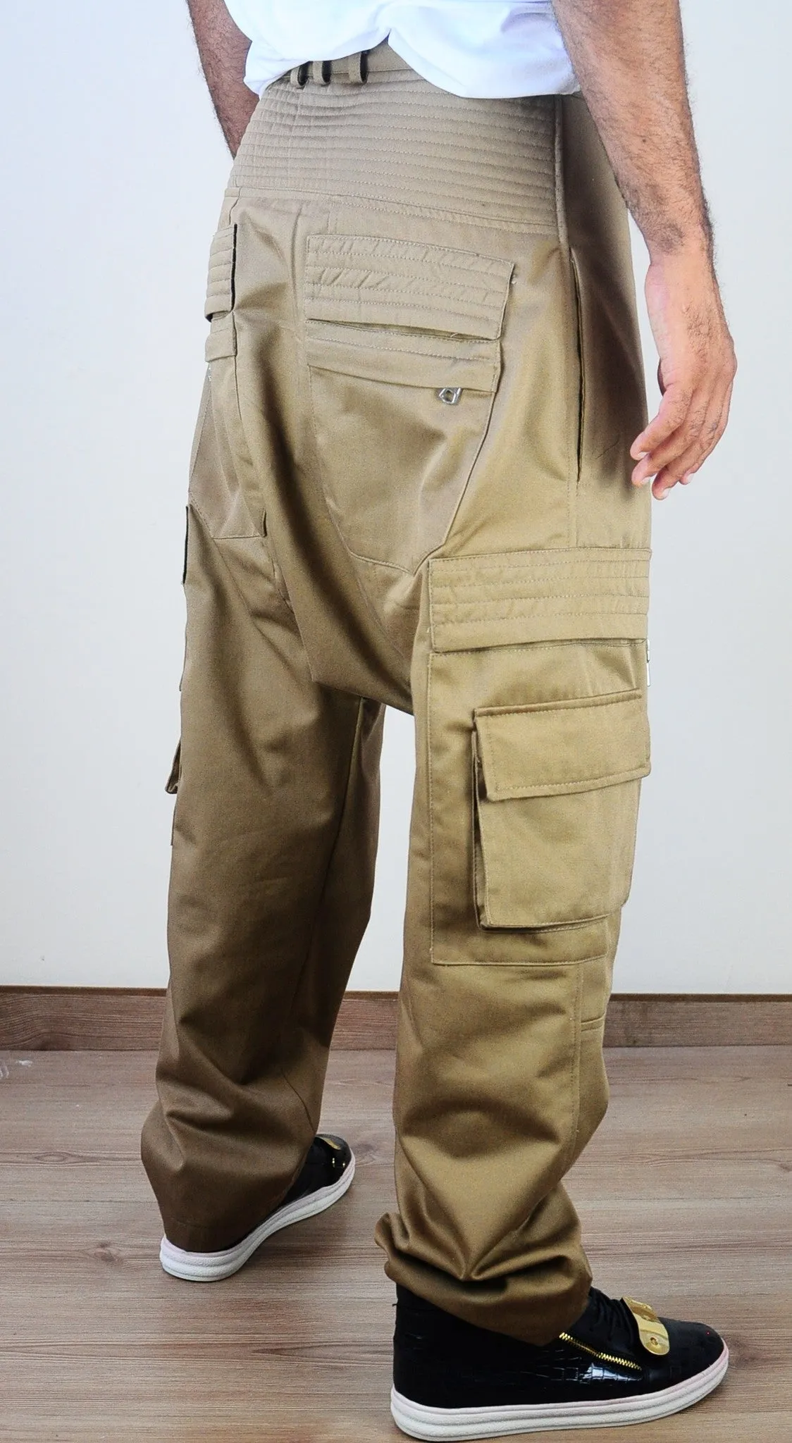 Drop-Rise Hiking Mountain Cargo Pants / Quilted Zip Pockets