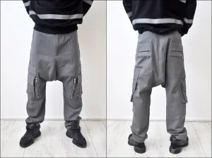 Drop-Rise Hiking Mountain Cargo Pants / Quilted Zip Pockets