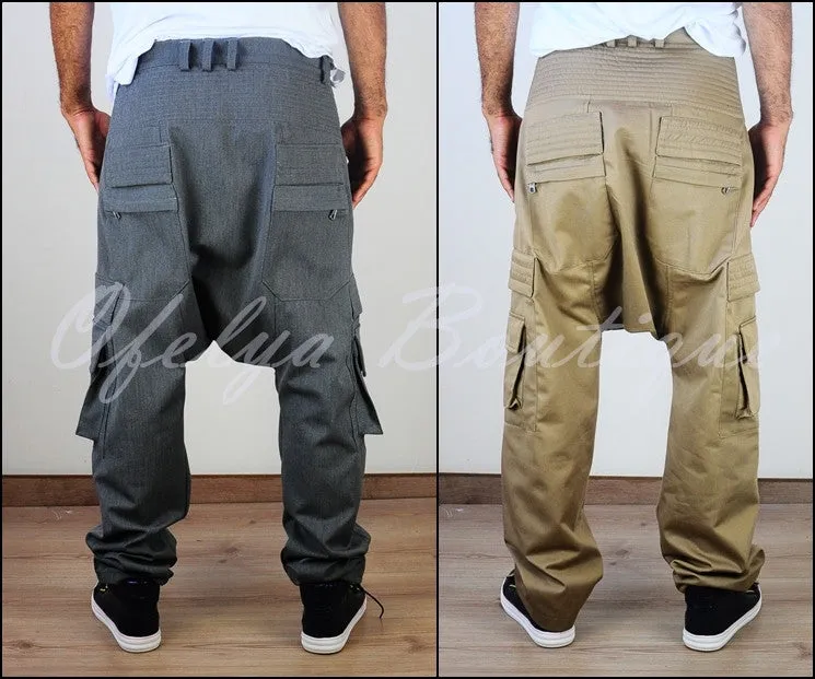 Drop-Rise Hiking Mountain Cargo Pants / Quilted Zip Pockets