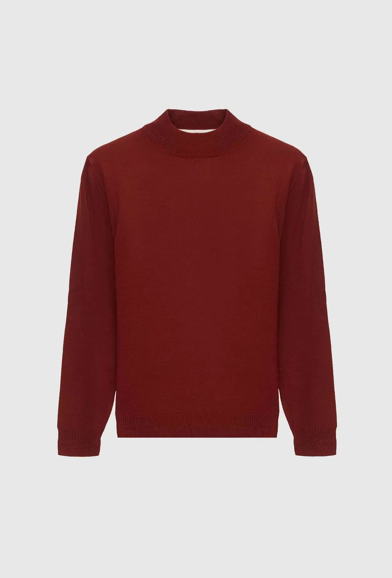 Ds Damat Regular Fit Brick Plain Knit Half Turtleneck Wool Knitwear Sweater