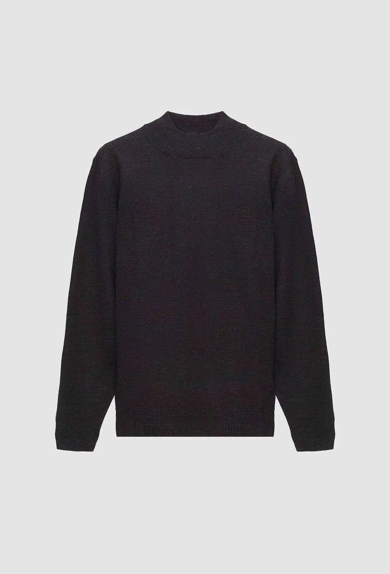 Ds Damat Regular Fit Dark Grey Plain Knit Half Turtleneck Wool Knitwear Sweater