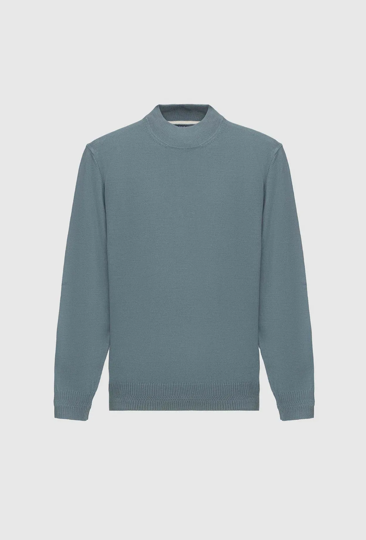Ds Damat Regular Fit Greige Plain Knit Half Turtleneck Wool Knitwear Sweater