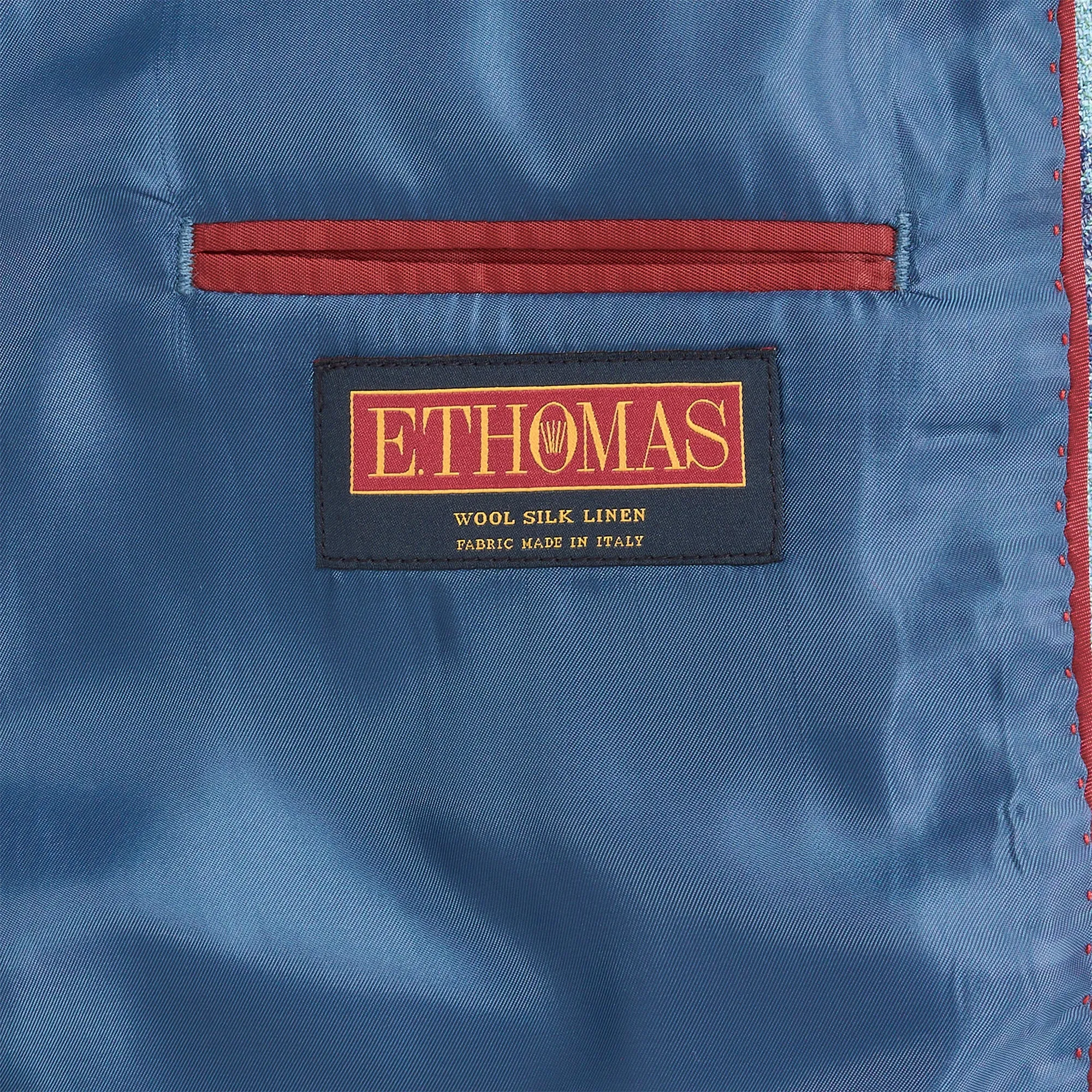 E. Thomas Deep Sea Plaid Sport Coat