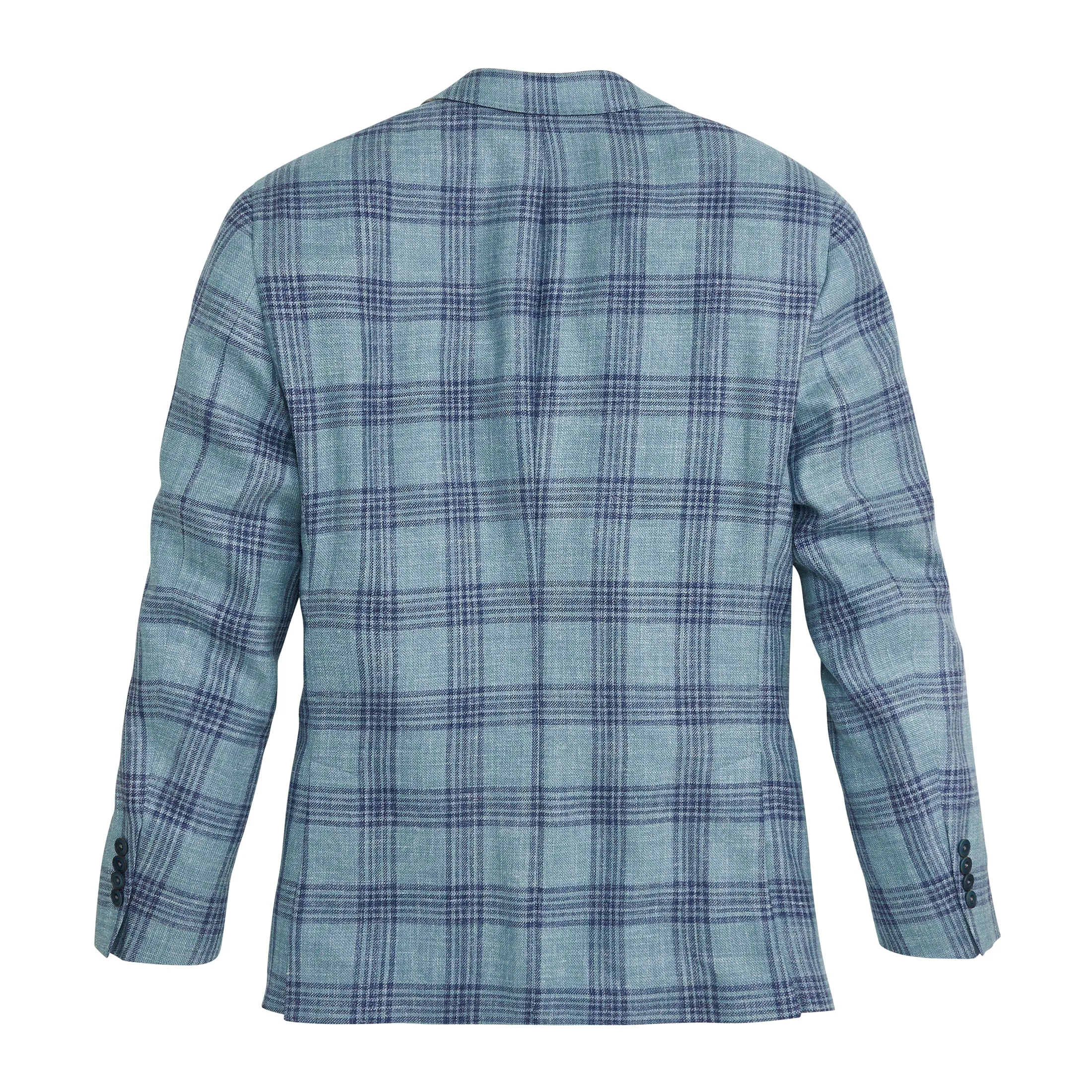 E. Thomas Deep Sea Plaid Sport Coat