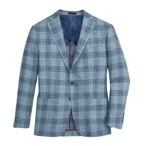 E. Thomas Deep Sea Plaid Sport Coat