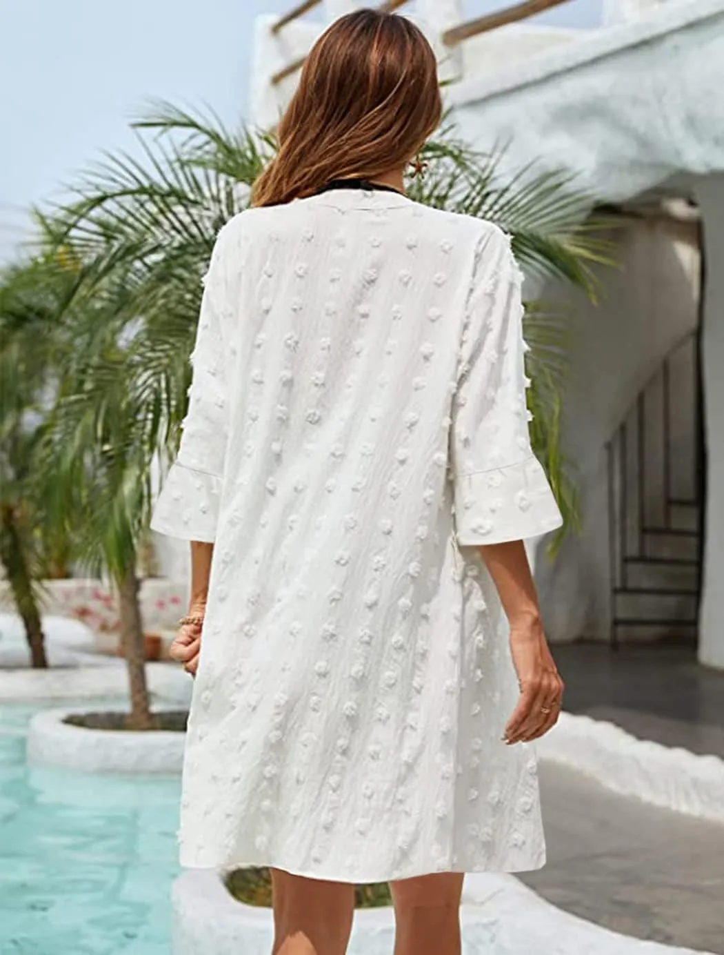 ELESOL Women's Swimsuit Coverup Button Down Beach Cover Ups Shirt Dress Summer Casual Oversized Vacation Swimwear