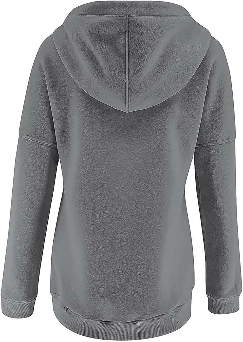 Fall Oversized Women's Sweatshirts Lightweight Solid Y2k Hoodies Casual Button Long Sleeve Drawstring Pullover Tops