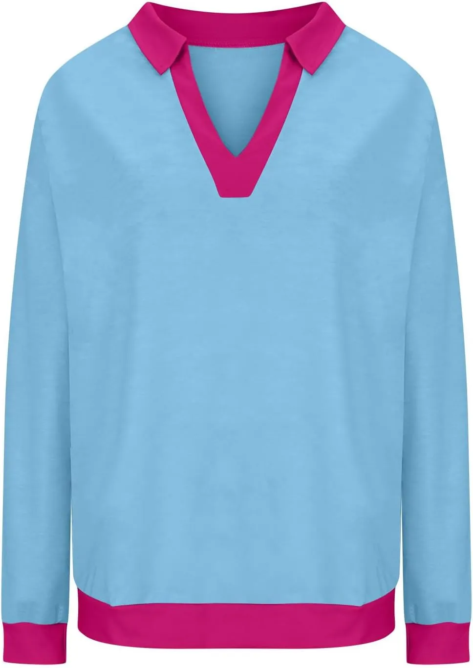 Fall Sweatshirts For Women Casual Long Sleeve Collared v Neck Sweatshirt Shirts Loose Pullover Tops Trendy 2024