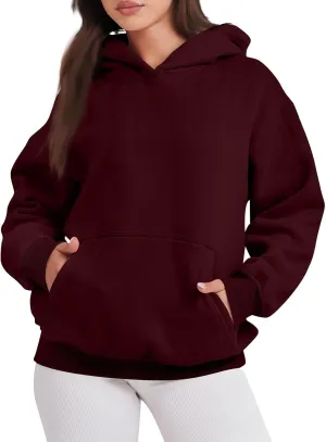 Fall Sweatshirts, Womens Oversized Sweatshirts Pullover Hoodies Fleece Sweaters Long Sleeve With Pockets Winter Fall