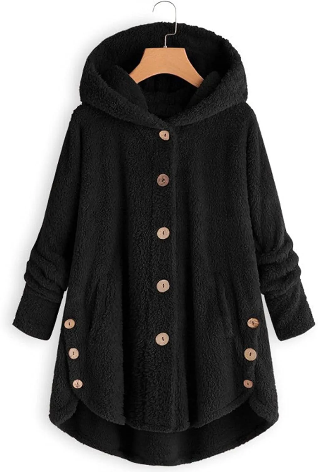 Fleece Hooded Jacket Women,2023 Winter Warm Fuzzy Cute cat Ear Hoodies Sweatshirt Oversized Coat with Pockets