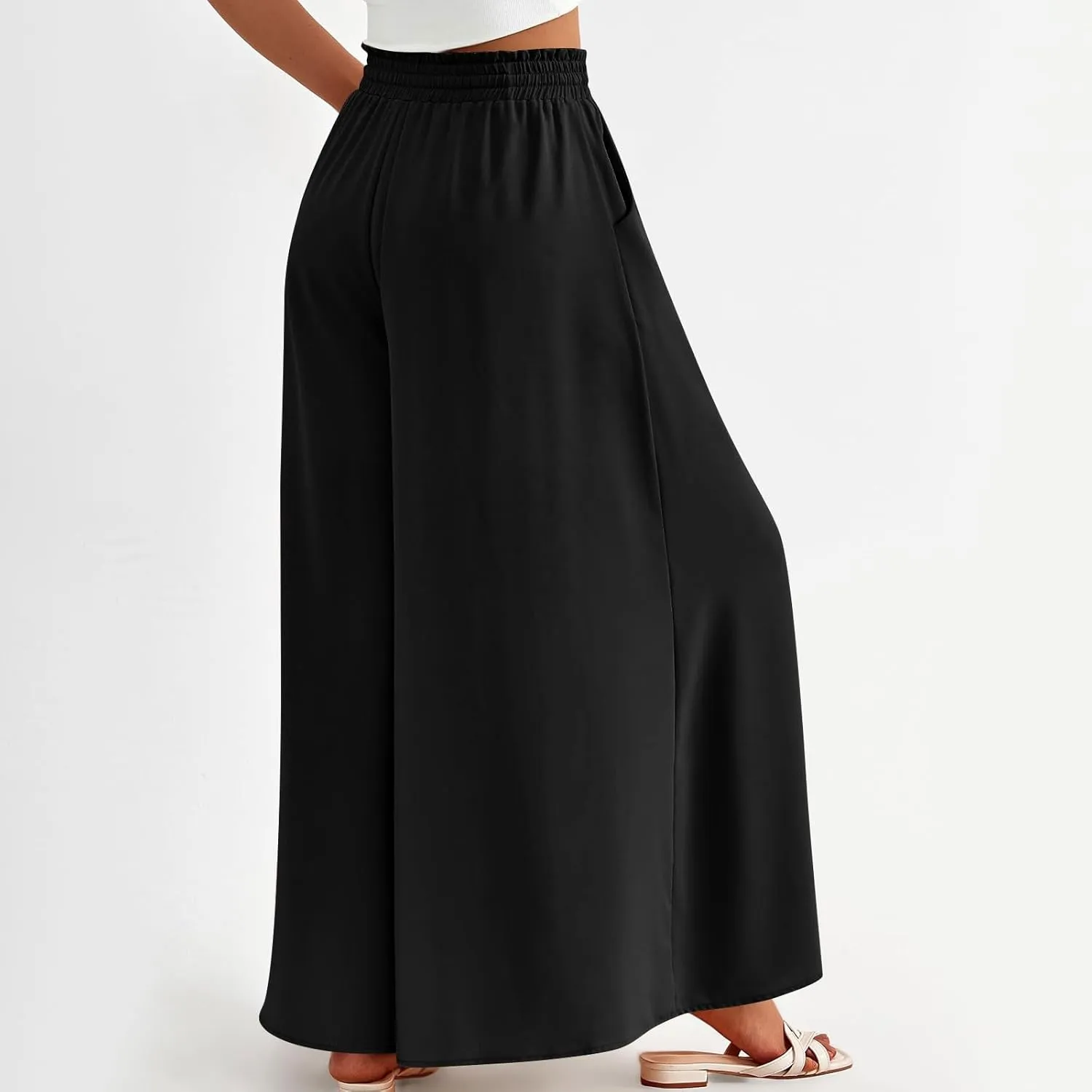Flowy Pants for Women Wide Leg Palazzo Pants High Waisted Pant 2024 Summer Lounge Floral Print Boho Beach Trousers