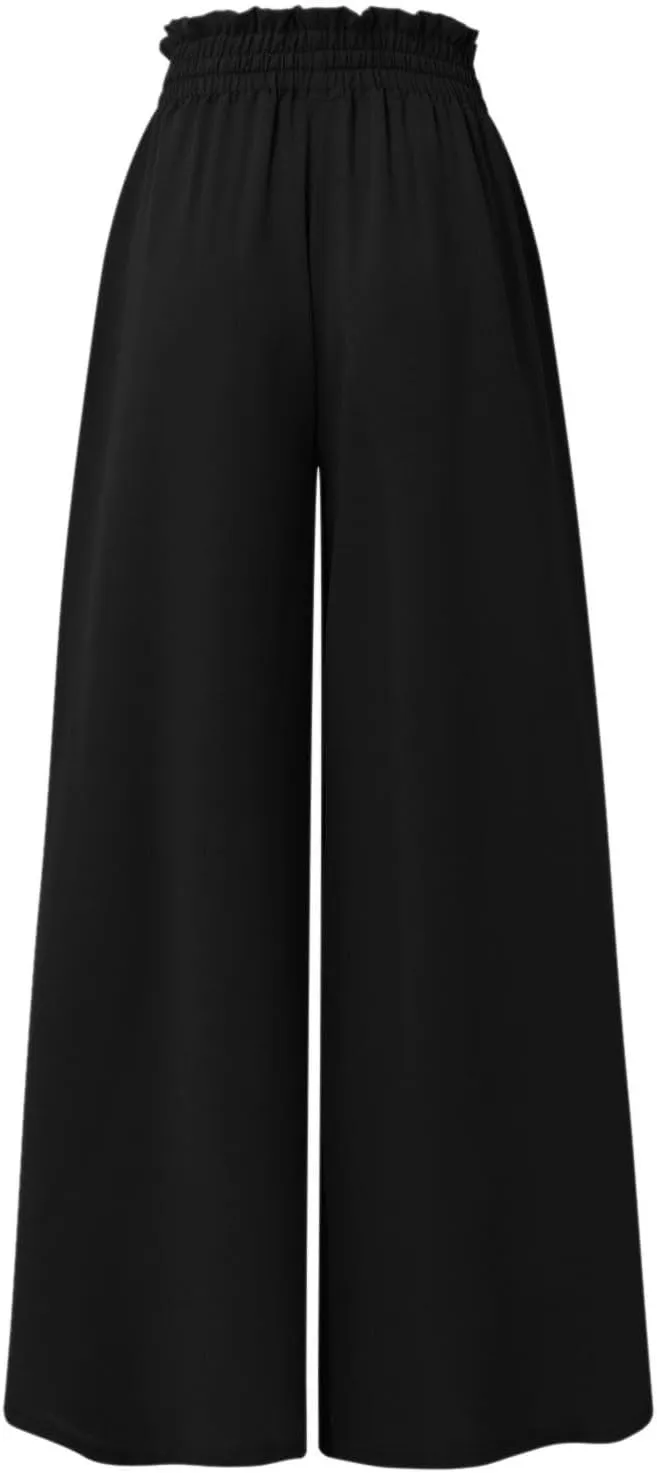 Flowy Pants for Women Wide Leg Palazzo Pants High Waisted Pant 2024 Summer Lounge Floral Print Boho Beach Trousers