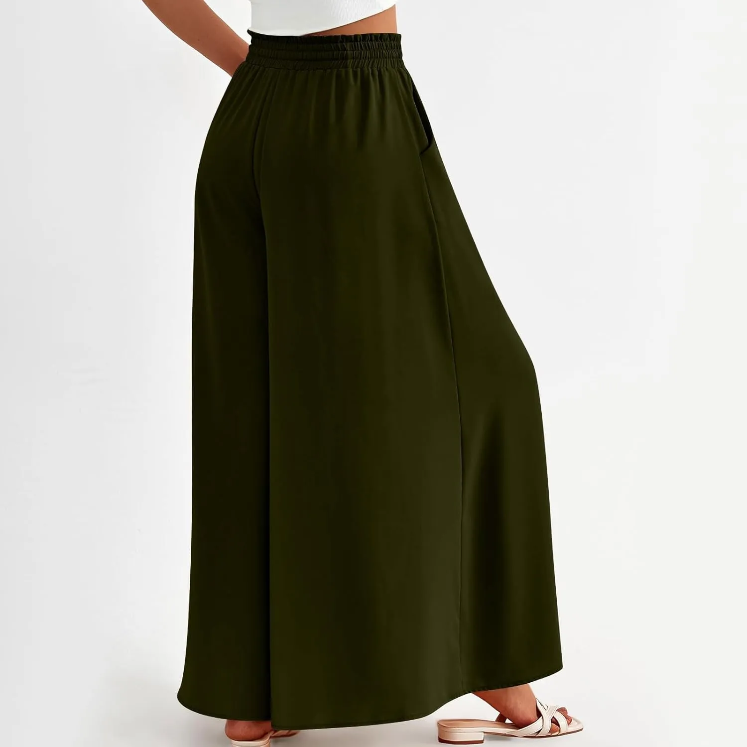 Flowy Pants for Women Wide Leg Palazzo Pants High Waisted Pant 2024 Summer Lounge Floral Print Boho Beach Trousers