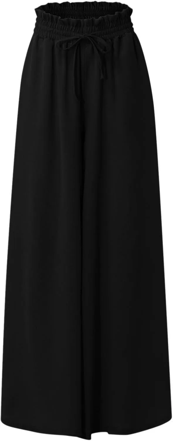 Flowy Pants for Women Wide Leg Palazzo Pants High Waisted Pant 2024 Summer Lounge Floral Print Boho Beach Trousers